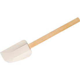 Degskrapa med trähandtag, Silikon, Vit