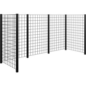 Plus avfallsskjul, 288x99x147 cm, svart