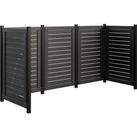 Plus Lund avfallsskjul, 245x85x124 cm, svart