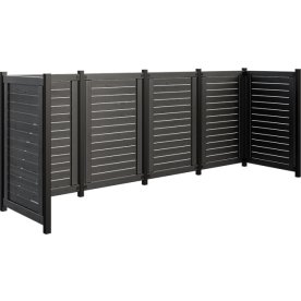 Plus Lund avfallsskjul, 245x85x124 cm, svart