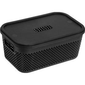 Wave Förvaringslåda med lock | Medium | Svart