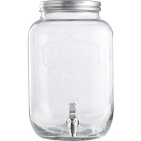 Glasbehållare med tappkran, 8 liter