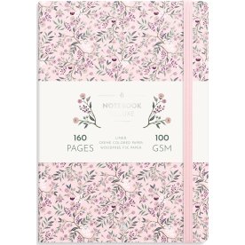 Burde Notebook Deluxe | A5 | Rosa blommor
