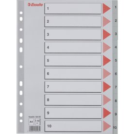 Register Esselte A4 1-10 Plast Grå