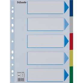 Flikregister Esselte A4 5 flikar Plast