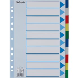 Flikregister Esselte A4 10 flikar Plast