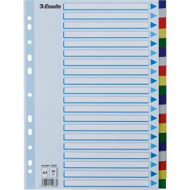 Register Esselte A4 20 flikar Plast