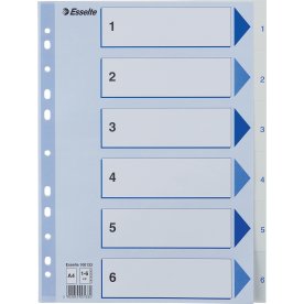 Register Esselte A4 1-6 Plast Vit