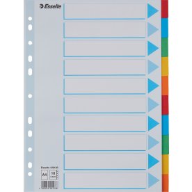 Flikregister Esselte A4 10 flikar Kartong