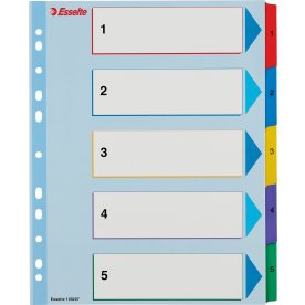 Register Esselte Mylar A4 1-5 Överskrivningsbart