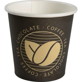 Pappersmugg Svart med kaffebönor10 cl