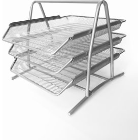 Office brevkorgsset med 3 st brevkorgar, aluminium