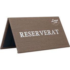 Bordskilt | Reserverat | Eget tryk | Marron