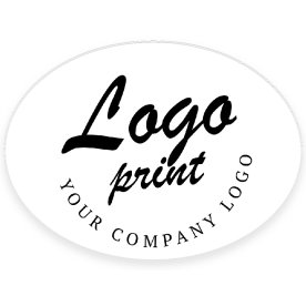 Logotypskylt | Oval | 7x5 cm | Eget tryck | 2 st.