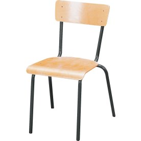 Matsalsstol i bok, 22 mm, svart stomme