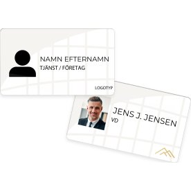Namnskylt med foto | Eget tryck | 15x8,5 cm | Vit