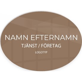 Namnskylt | Eget tryck | 7x5 cm | Brun