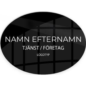 Namnskylt | Eget tryck | 9x7 cm | Svart