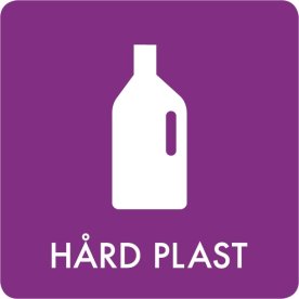Avfallsklistermärke, Hård Plast, Lila
