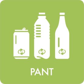 Avfallsklistermärke, Pant, Ljusgrön