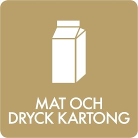 Avfallsklistermärke, Mat och Dryck Kartong, Brun
