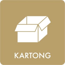 Avfallsklistermärke, Kartong, Brun