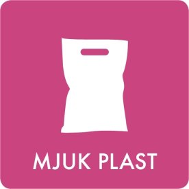 Avfallsklistermärke, Mjuk Plast, Rosa