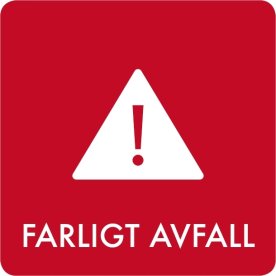 Avfallsklistermärke, Farligt Avfall, Röd