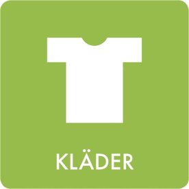 Avfallsklistermärke, Kläder, Ljusgrön