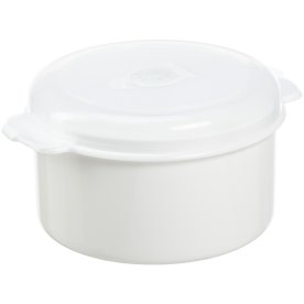 Mikrobox, Plast, Vit, Rund, 1,5 l