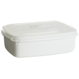Mikrobox, Plast, Vit, Fyrkantig, 1,3 l