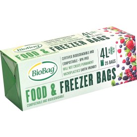 Fryspåsar biobaserade med skrivfält, 4 l, 25 st
