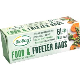 Fryspåsar biobaserade med skrivfält, 6 l, 20 st