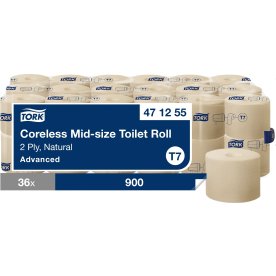 Tork T7 Adv. toalettpapper u. hylsa, natur, 36 rl.