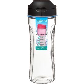 Sistema Tritan Swift vattenflaska, 600 ml, svart