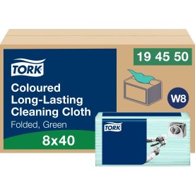 Tork W8 rengöringsduk, grön, 1-lagers, 40 st.