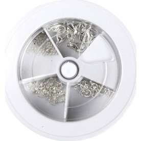 DIY-kit smycken, smyckestråd & lås, silverpläterad