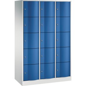 CP Förvaringsbox Resisto, 3x5 fack, H195, grå/blå