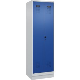 CP Klädskåp, 1x(1x2) fack,Sockel, Hänglås, Grå/blå