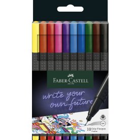 Faber-Castell Grip Fineliner, 10 färger