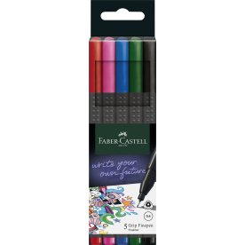 Faber-Castell Grip Fineliner, 5 färger