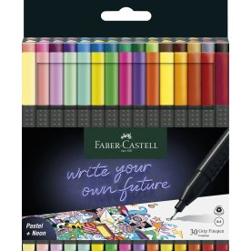 Faber-Castell Grip Fineliner, 30 färger