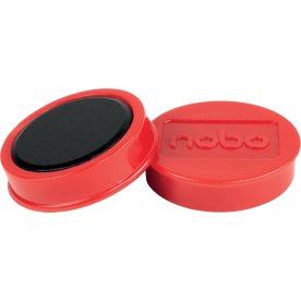 Nobo whiteboardmagneter Ø38 mm, röd, 4 st.