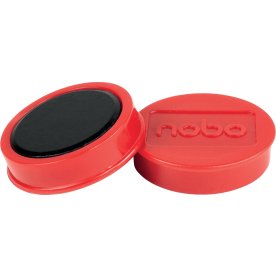 Nobo whiteboardmagneter Ø38 mm, röd, 10 st.