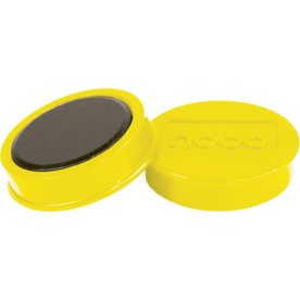 Nobo whiteboardmagneter Ø38 mm, gula, 10 st.