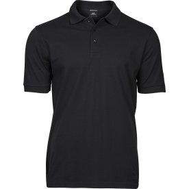 Tee Jays Luxury Stretch Polo, Svart, Stl. 3XL