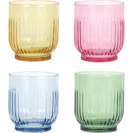 Aida Groovy räfflat glas, 4st, ass.färger, 33cl