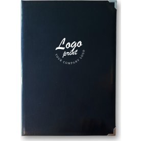 Deluxe menyomslag | A4 | Eget tryck | Svart