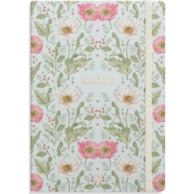 Burde Deluxe Anteckningsbok A5 | Linjerad | Flower