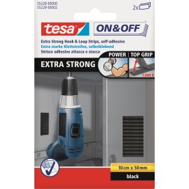 tesa on & off Strip | 10cm x 50mm | Svart